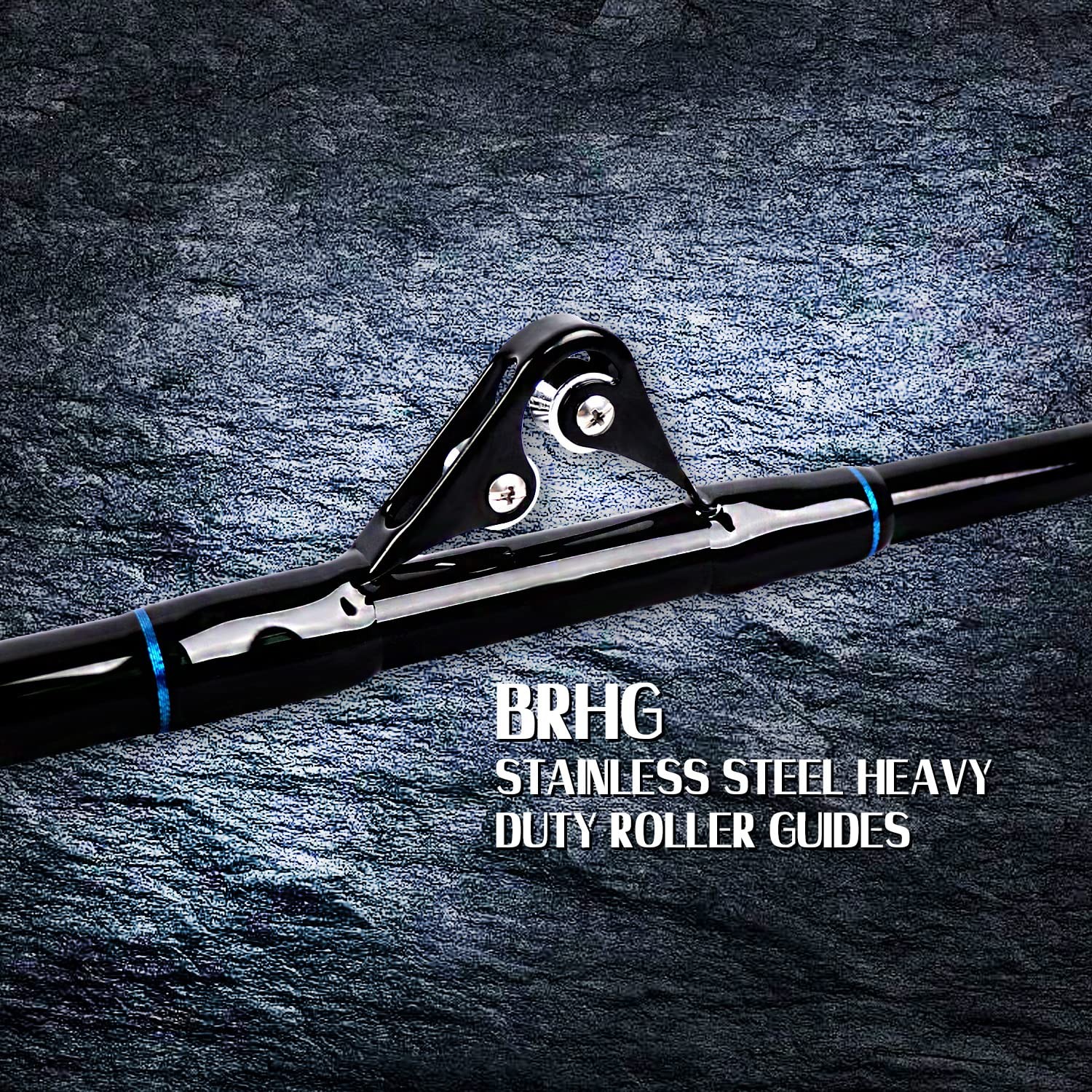 56 120-200lbs Blue Saltwater Fishing Rod Trolling Rod Deep Drop Sea Roller Rod