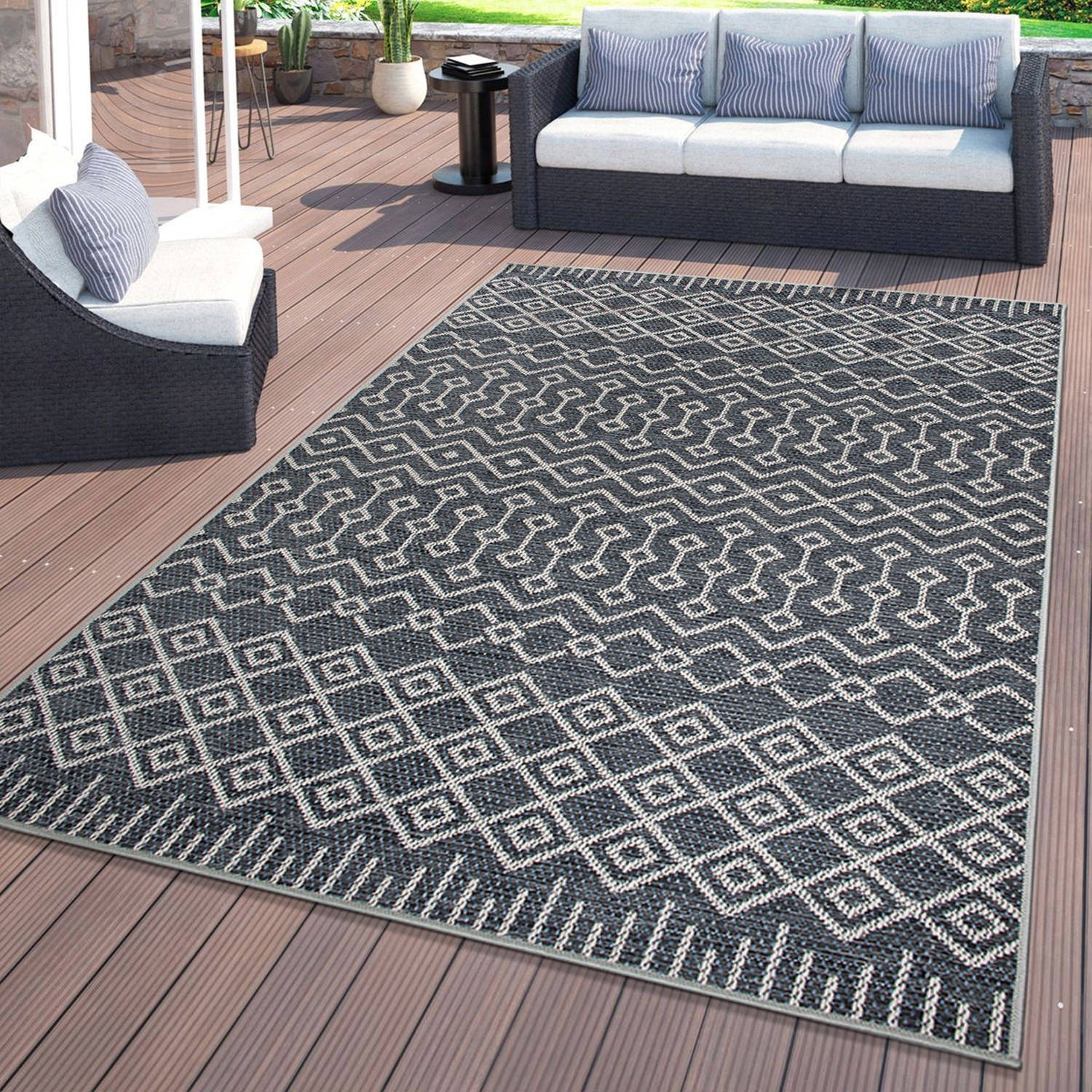 Rugshop Outdoor Rugs and Carpets Trellis Bohemian Indoor Outdoor Area Rugs 8x10