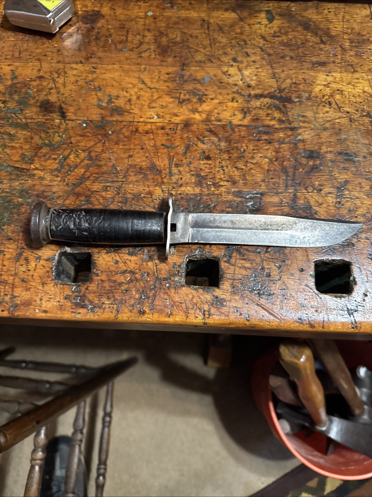 VINTAGE WESTERN BOULDER COLO PAT'D FIGHTING KNIFE MILITARY