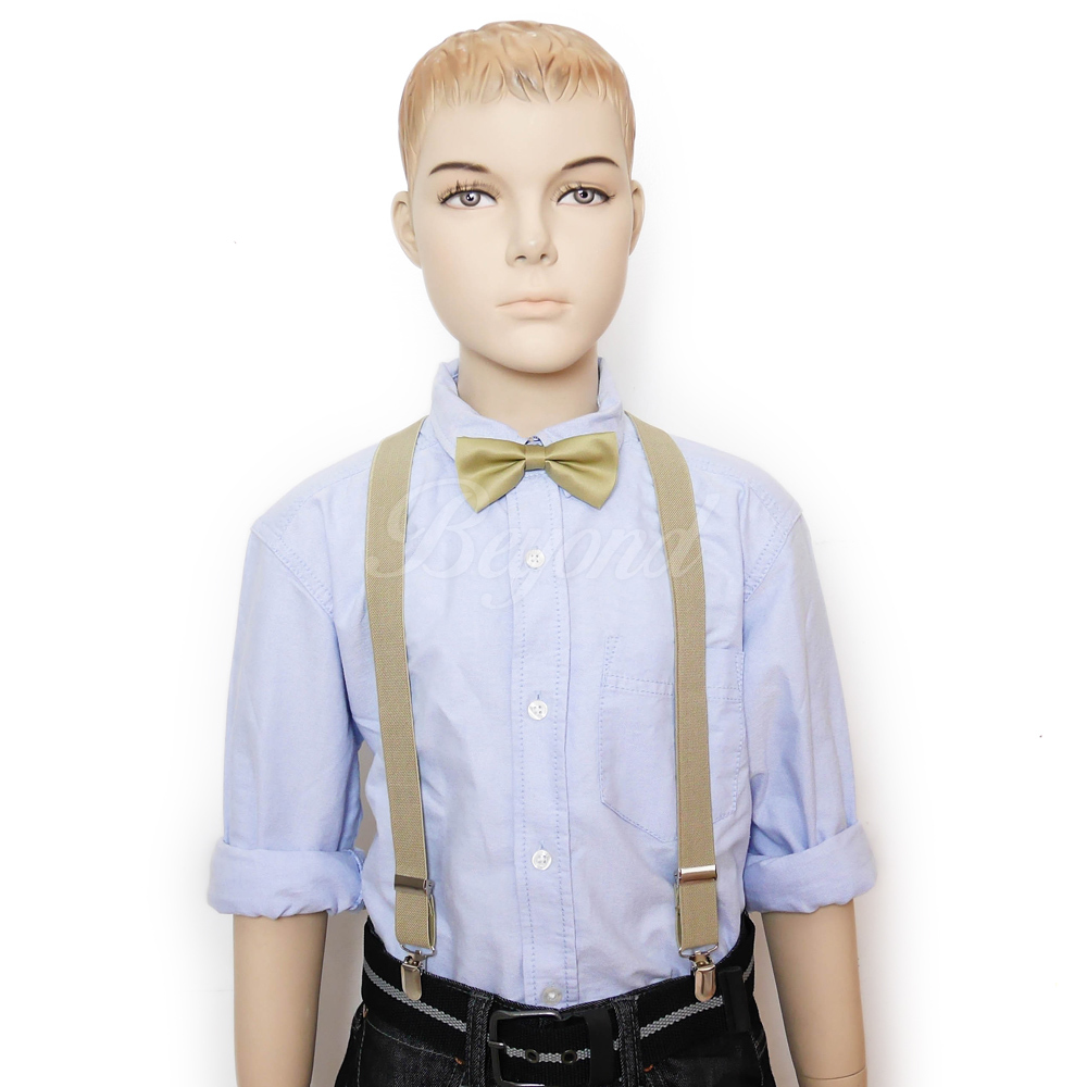 Children Kids Boys Girls Suspender & Bowtie Matching Colors Set NEW