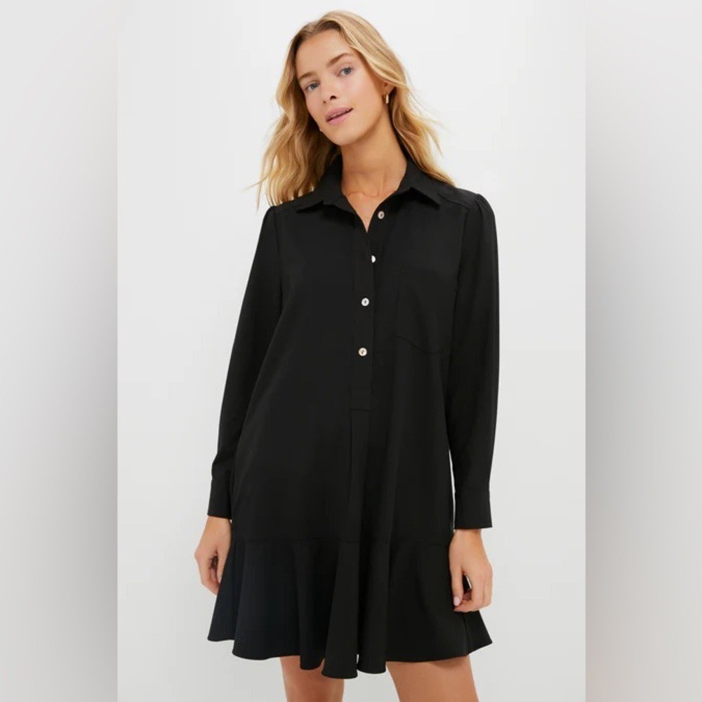 TUCKERNUCK Black Crepe Callahan Shirt Dress size XL