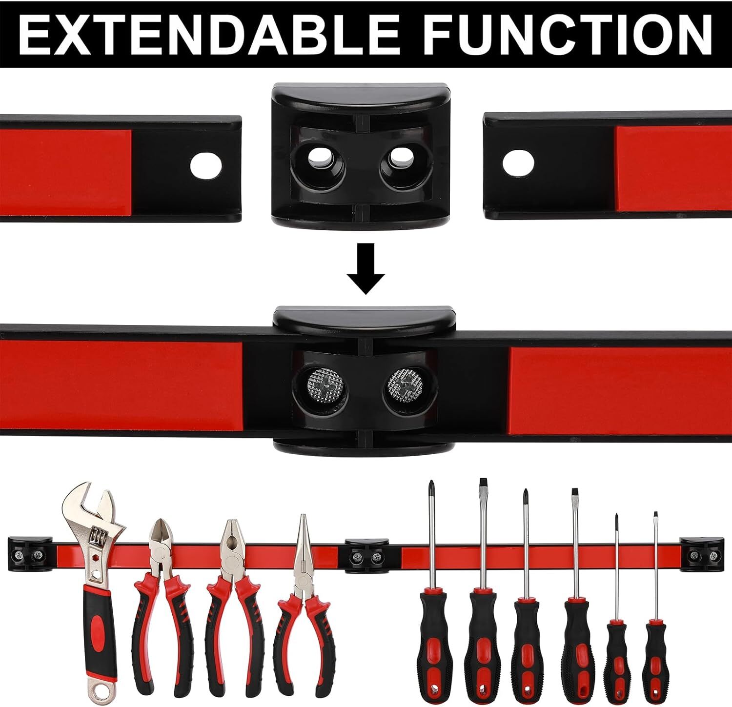 12" Magnetic Tool Holder Strip 6Packs Metal Magnet Tool Organizer Bar for Garage