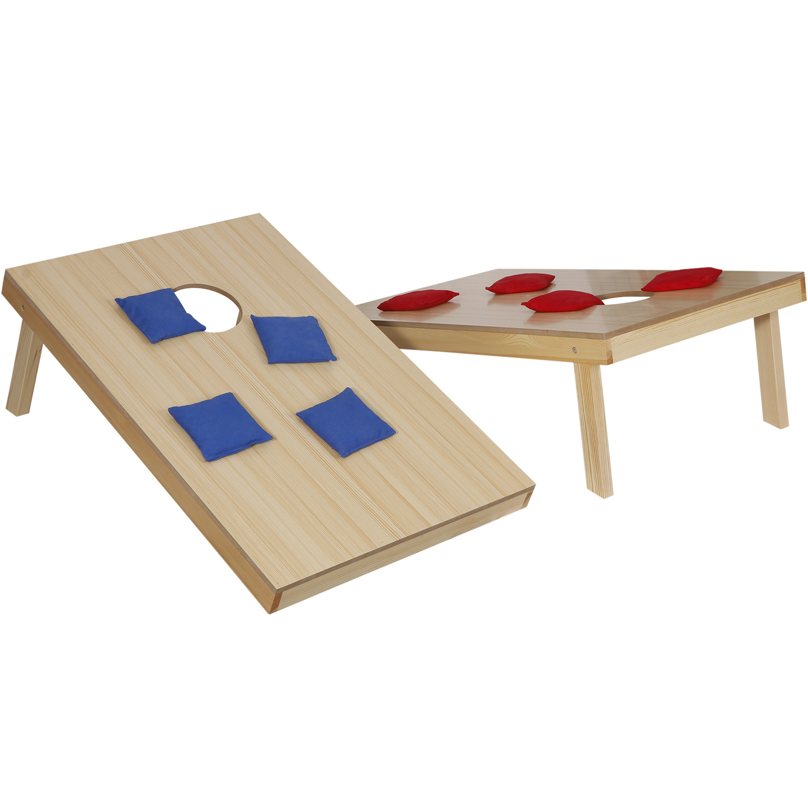 Cornhole Game Set 3x2FT Classic Size Wood Cornhole Boards 8 Bean Bags w/ Case