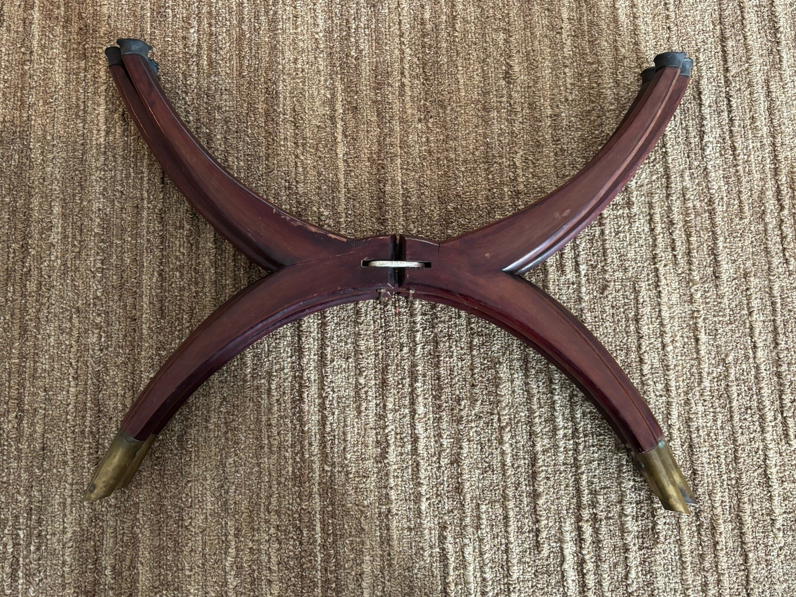 VTG Mid-Century Modern Spider Leg Tray Table Folding Base Brass Tips No Tray MCM