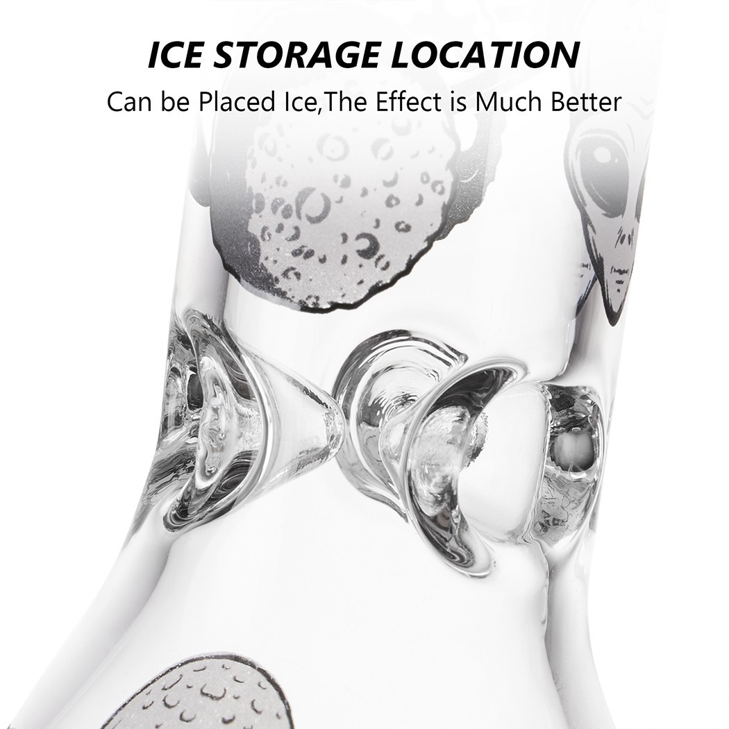 7.8" Aliens Fluorescent Glass Bong Water Pipe Smoking Ash Catcher Beaker 14MM