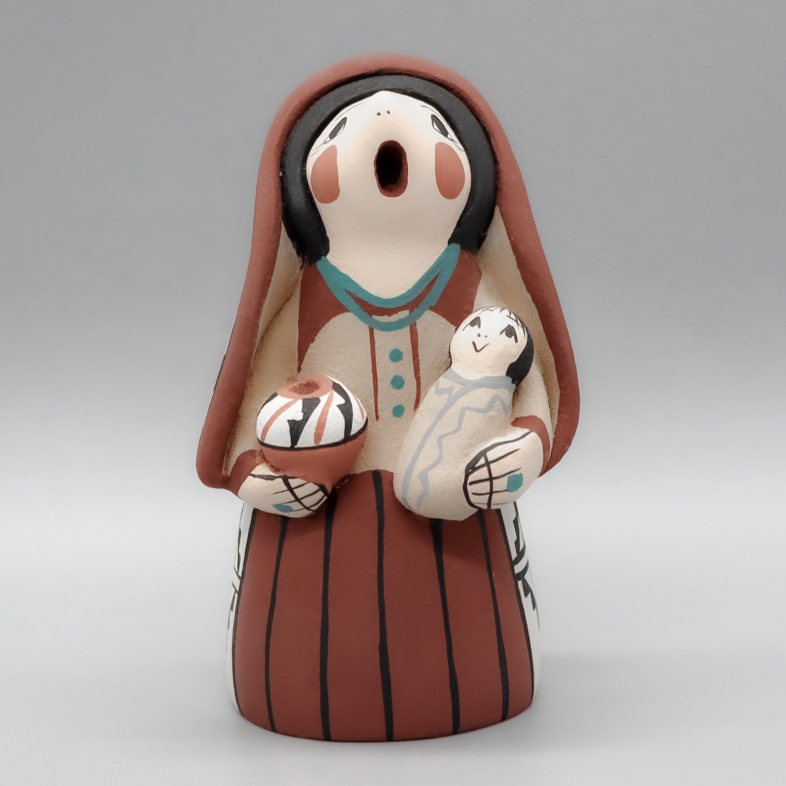 JEMEZ PUEBLO-HAND MADE CLAY  STORYTELLER by DIANE LUCERO-NATIVE AMERICAN