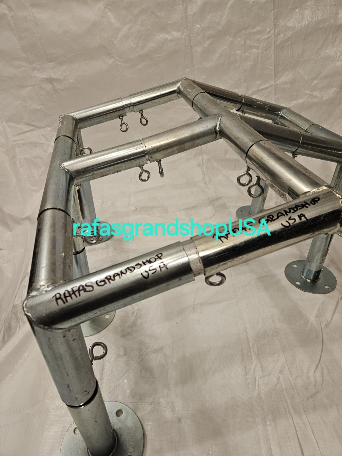 10 Leg Canopy Low Peak 10x40 Fitting Set 1-5/8'' Carport Frame Shed Tent 102 Deg