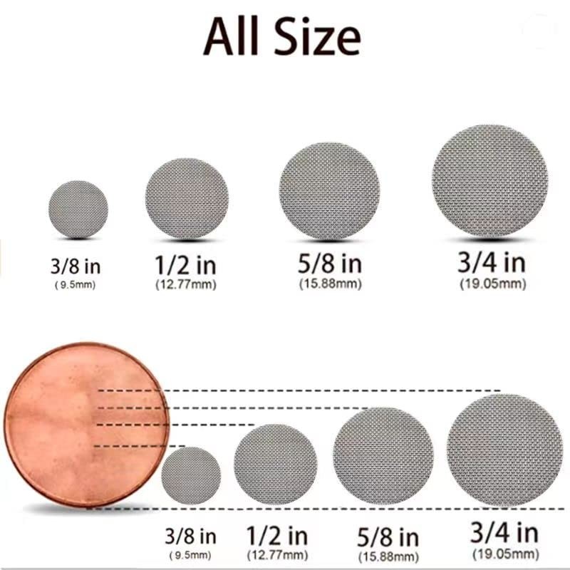 Pipe Screens Stainless Steel Screen Filters for Smoking 0.75 Inch 200 Pcs
