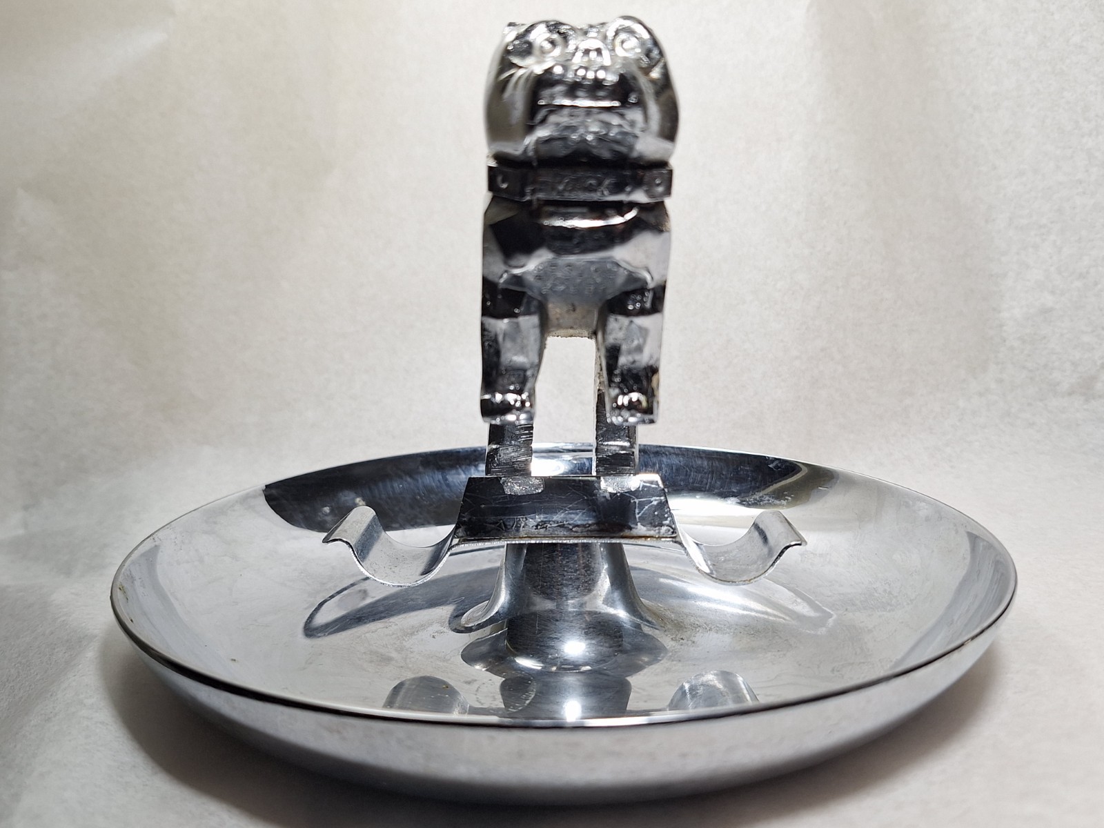Vintage Mack Truck Bulldog Chrome 7" Cigar Ashtray