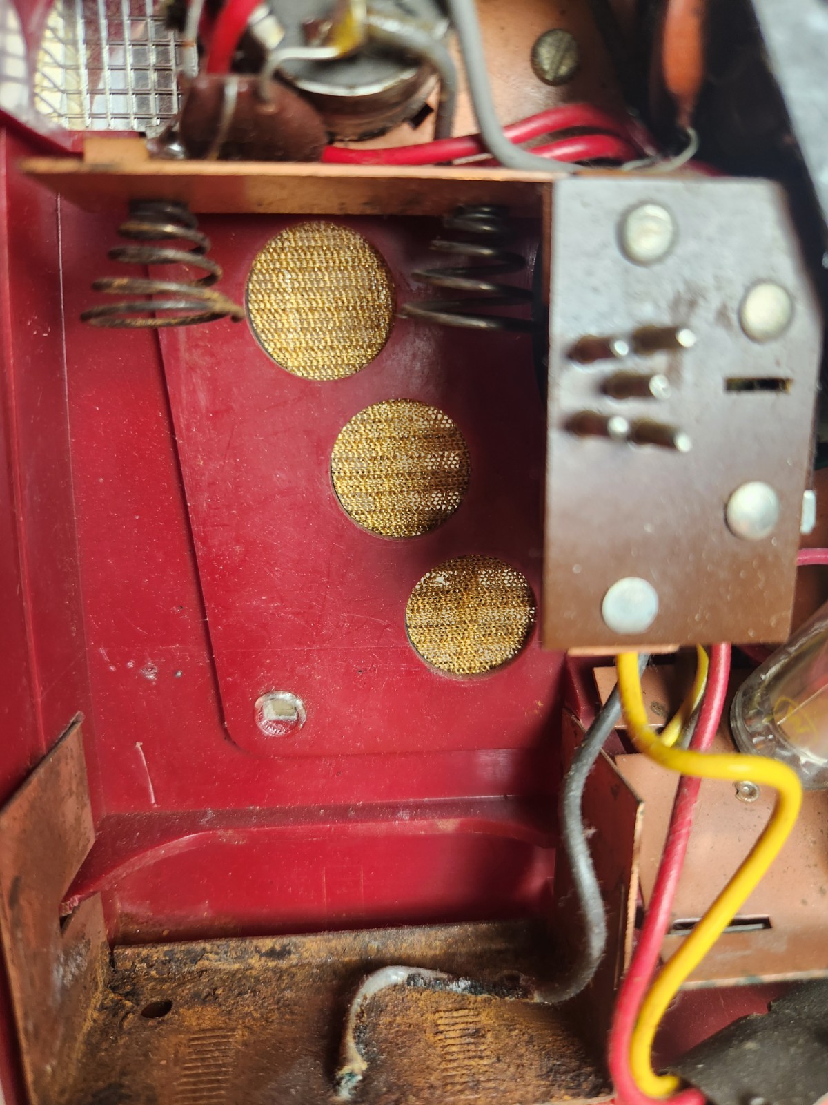 Vintage Westinghouse H409P4 Red Portable Tube Radio Mid Century Atomic Retro