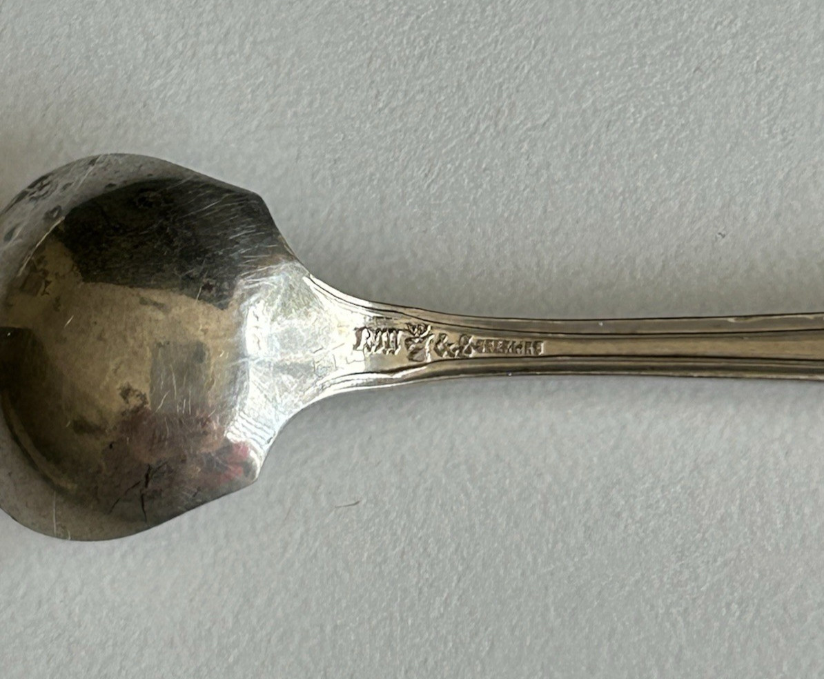 2 Antique Sterling Silver Salt Cellars with Cobalt Glass Liner & Salt Spoons