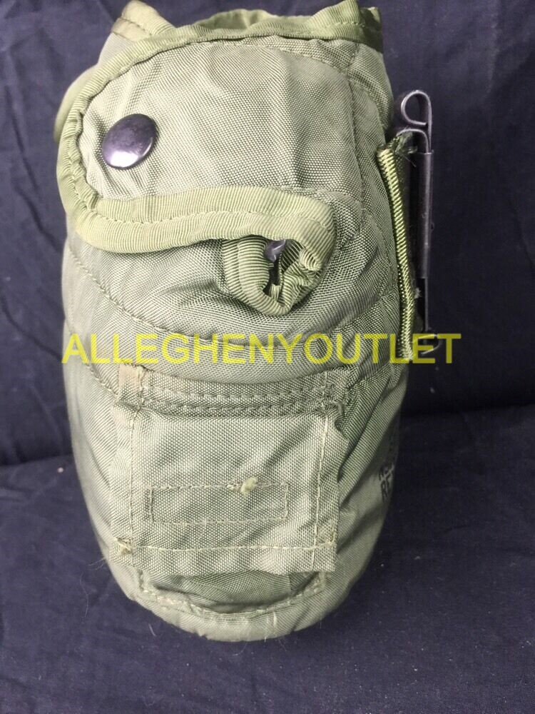 Military US Army 1 QT QUART CANTEEN COVER POUCH CARRIER OD WITH CLIPS EXCELLENT