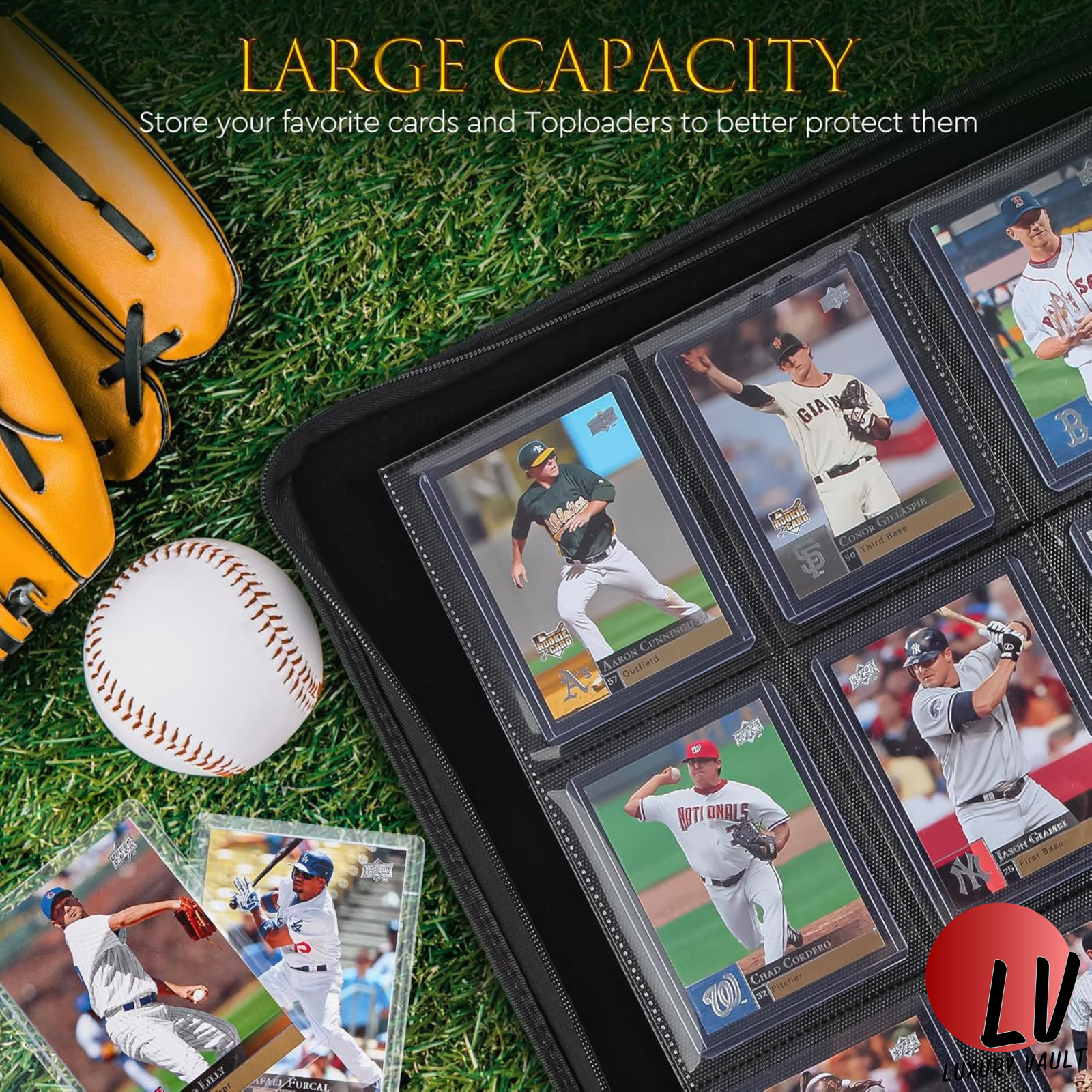 Toploader Binder Card Storage, 288 Pockets Top loader Trading Card Album Zipper