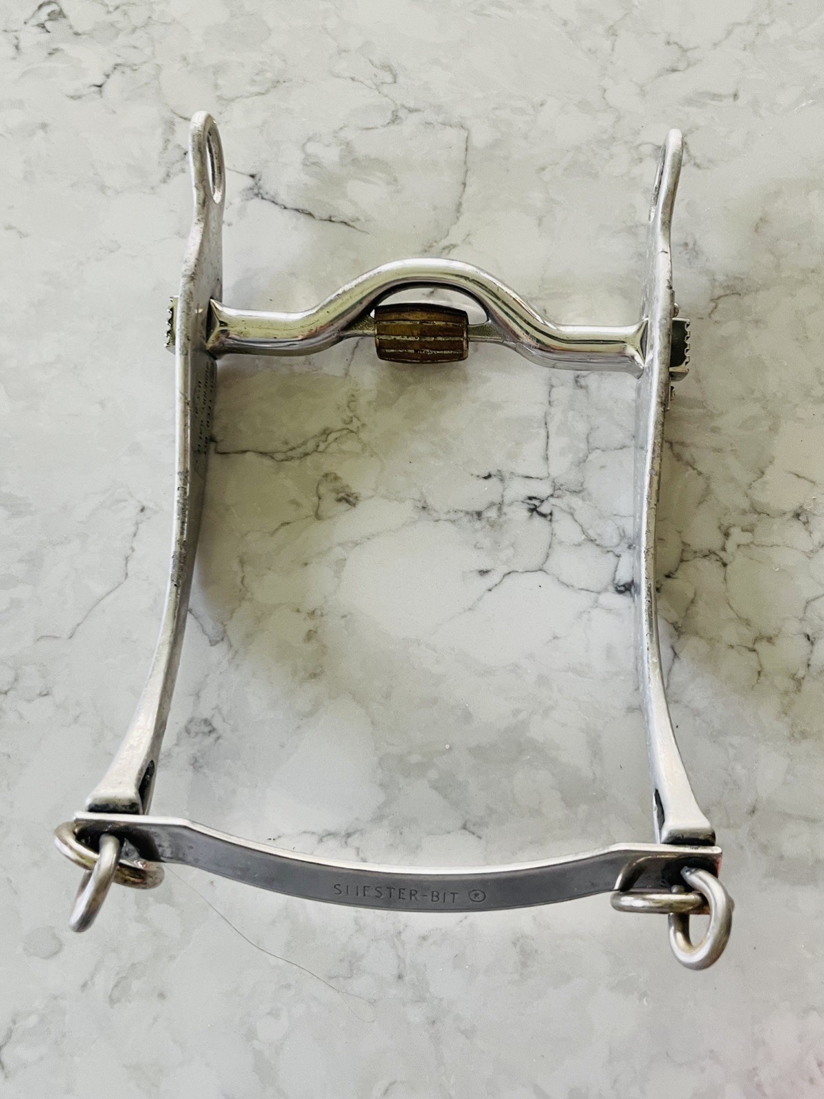 SLIESTER STAINLESS STEEL HORSE BIT 4-7/8 with roller