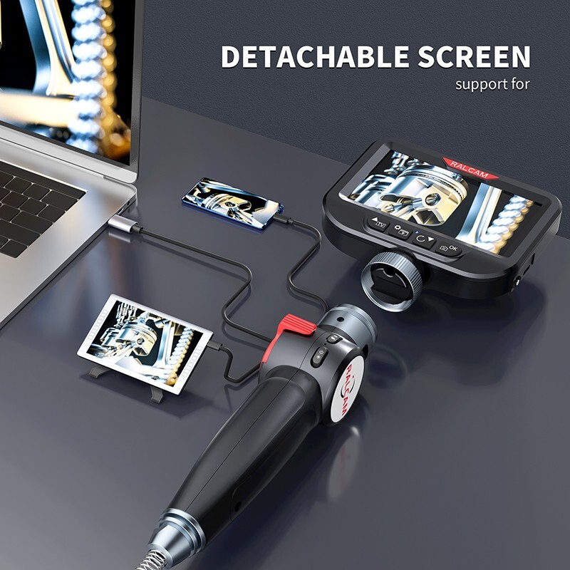 Ralcam Endoscope Inspection Camera Articulating Borescope 3.3FT Flexible Tube