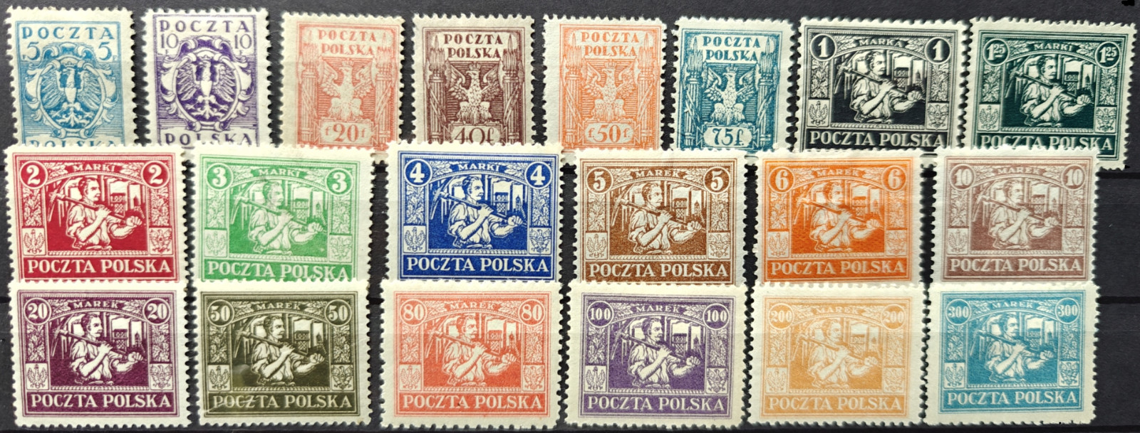 POLAND  POLOGNE 1922 ISSUE UPPER SILESIA SCARCE Fi 144-163 all set MNH *