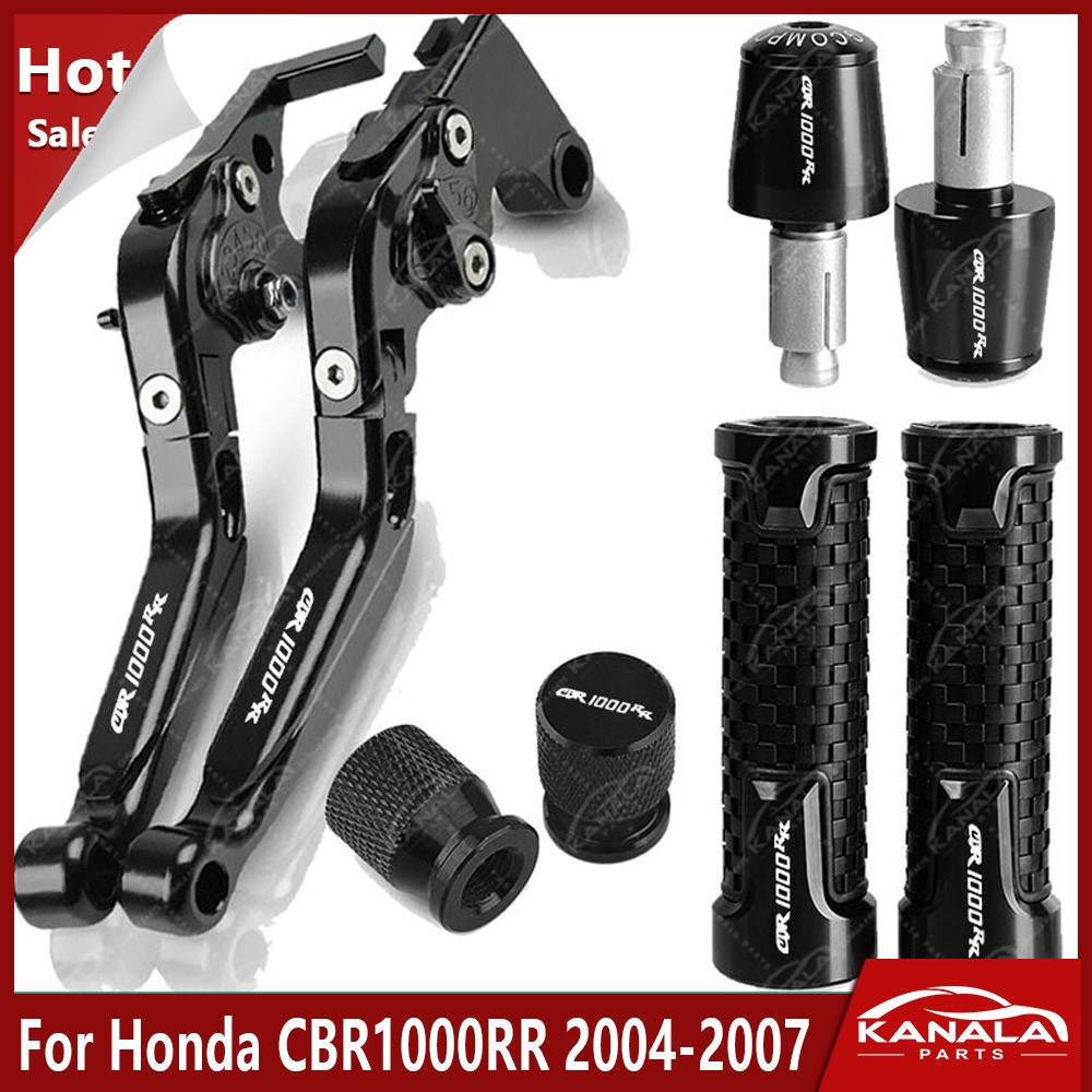 Handle Grips Cap Brake Clutch Levers Sets For Honda CBR1000RR 2004-2007 Black
