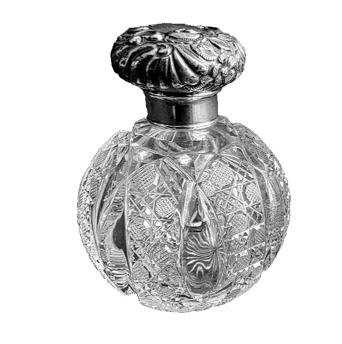 Fine Large Sterling Silver Topped Perfume Bottle Eyewinker Chester England 1899