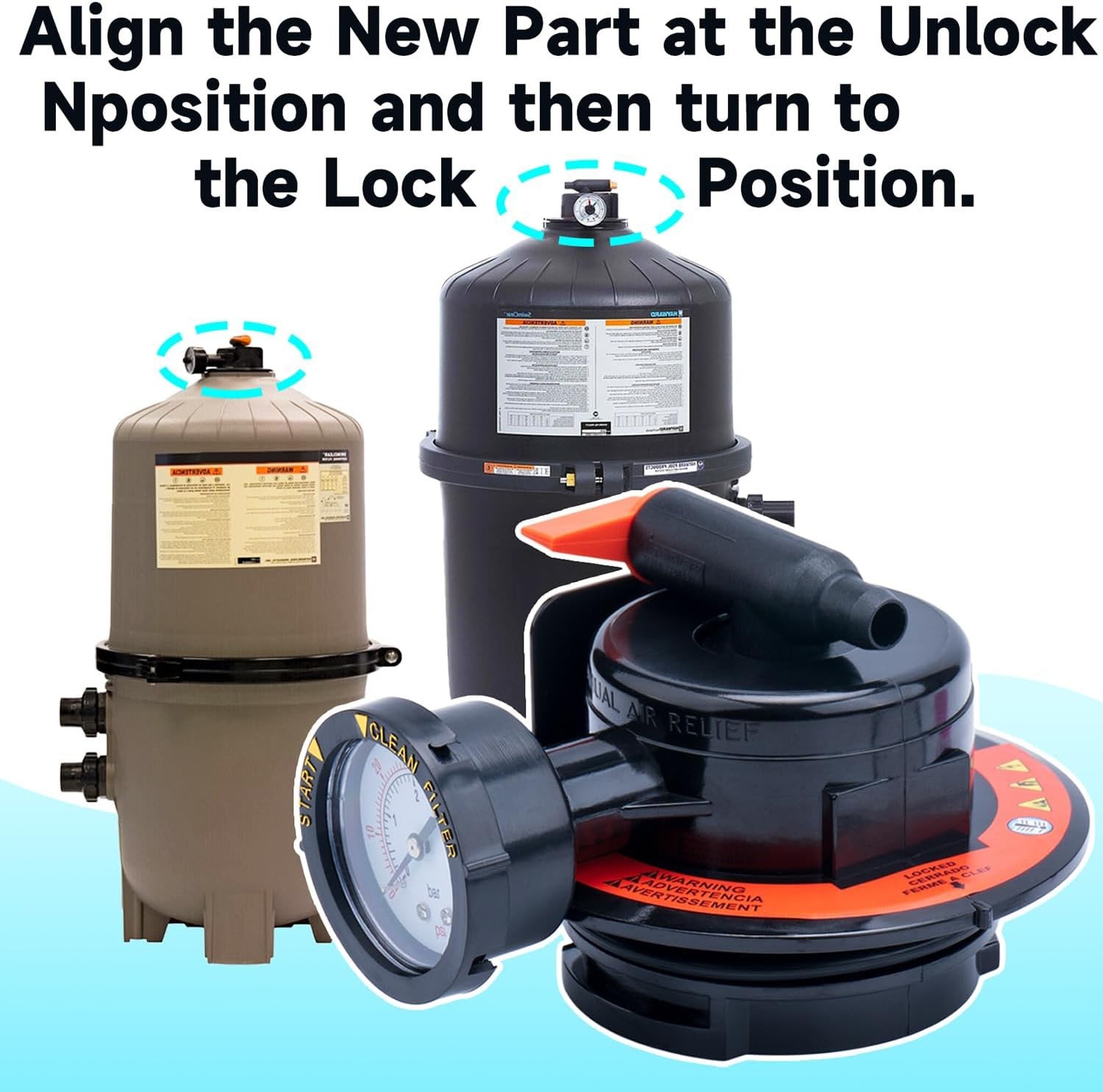 Pressure Relief Valve Replacement for Hayward Pro-Grid DE, Swimclear, Swim...