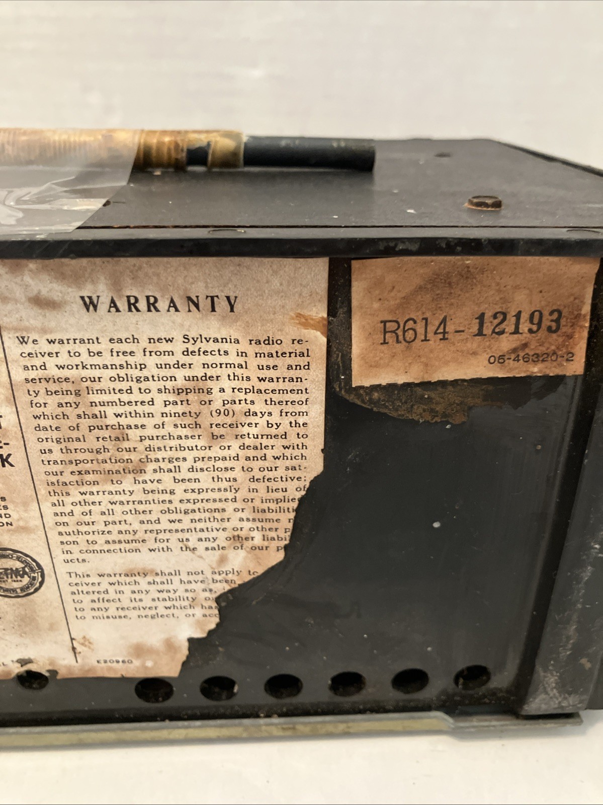 Vintage 1950’s Sylvania Model No. 614 AM Radio Parts And Repair Only