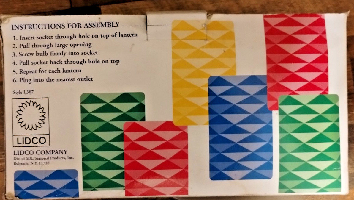 Vintage Lidco 7 Riviera Lights Blow Mold Plastic Patio Party Tiki Bar - TESTED!