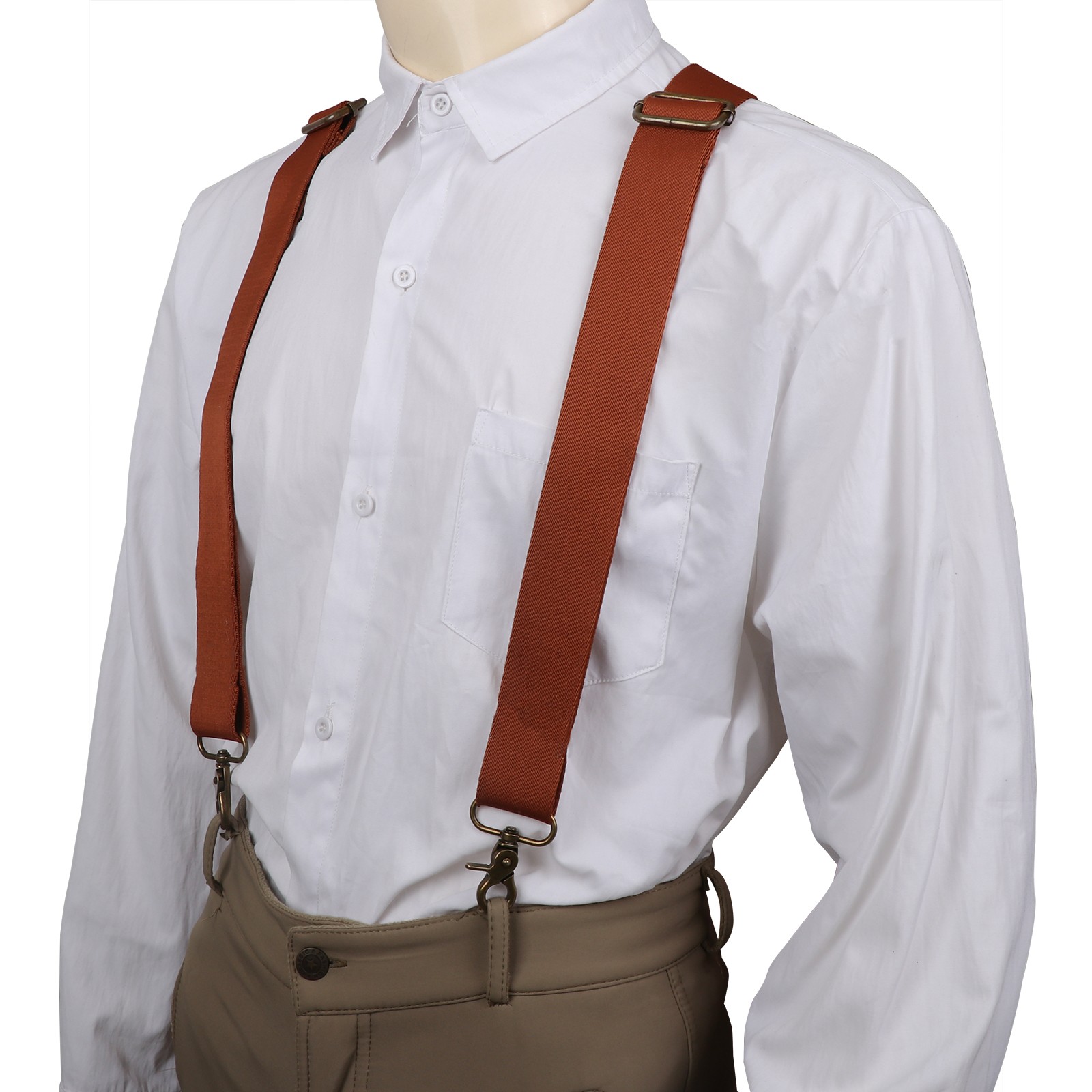 Tourbon Men's Suspenders Y Back Adjustable Y-Shaped Hooks Pants Braces Nonslip