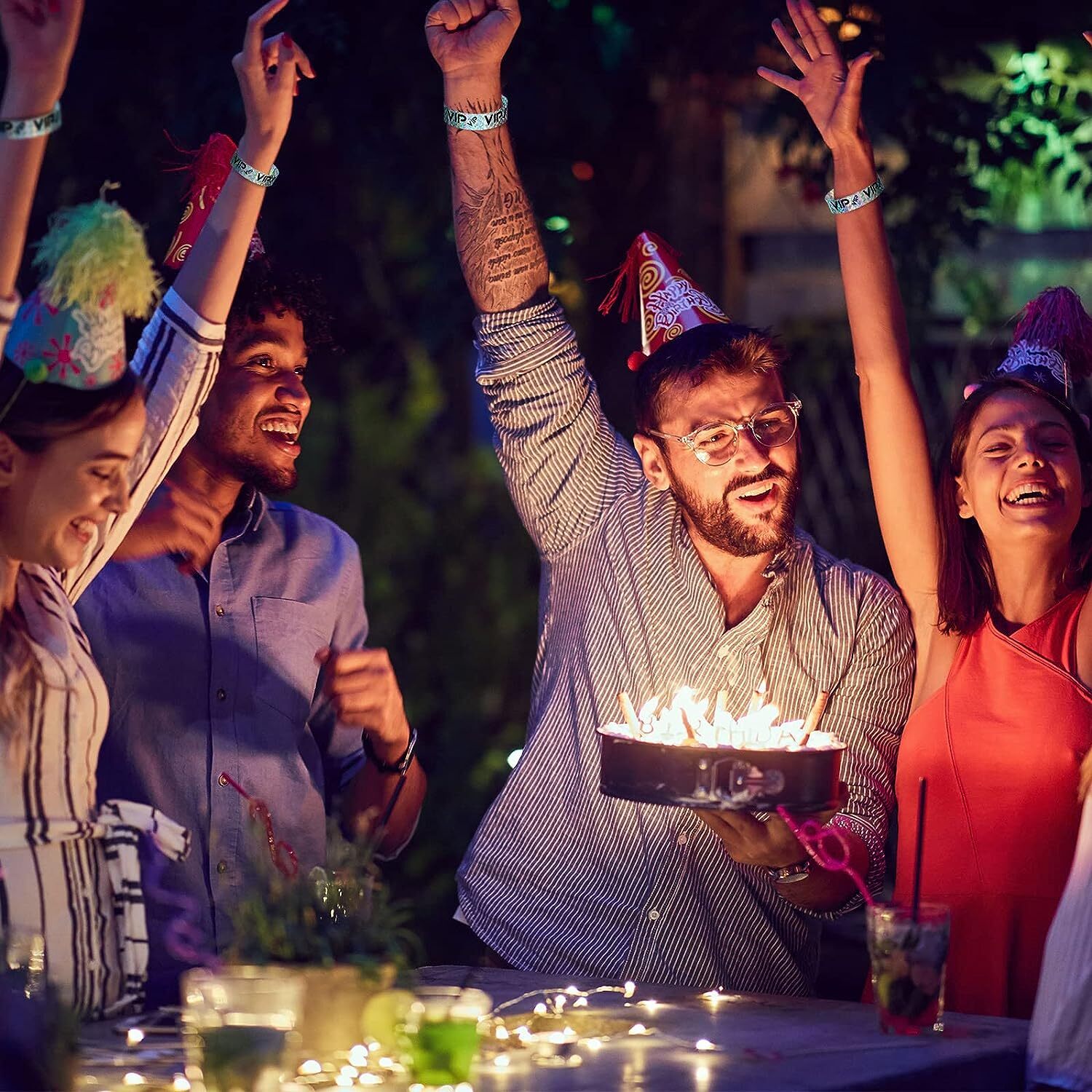 500 Pack VIP Plastic Wristbands Party Wristbands for Events VIP Custom