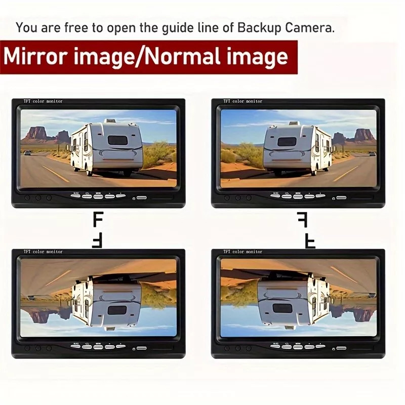 7" Monitor Rear View Backup Camera Night Vision System for RV Truck Bus VAN US