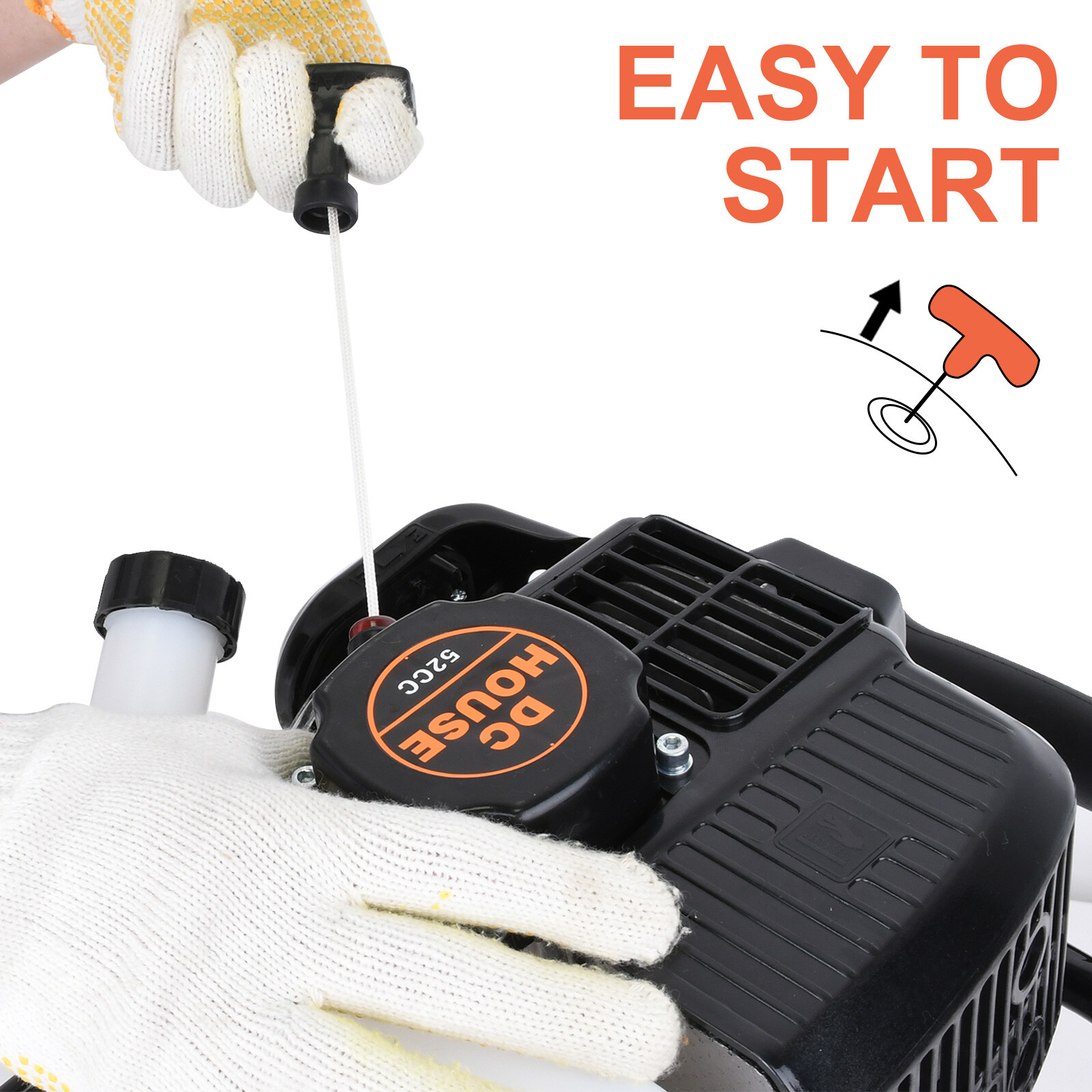 DC HOUSE 52CC 2.4HP Gas Powered Post Hole Digger, New