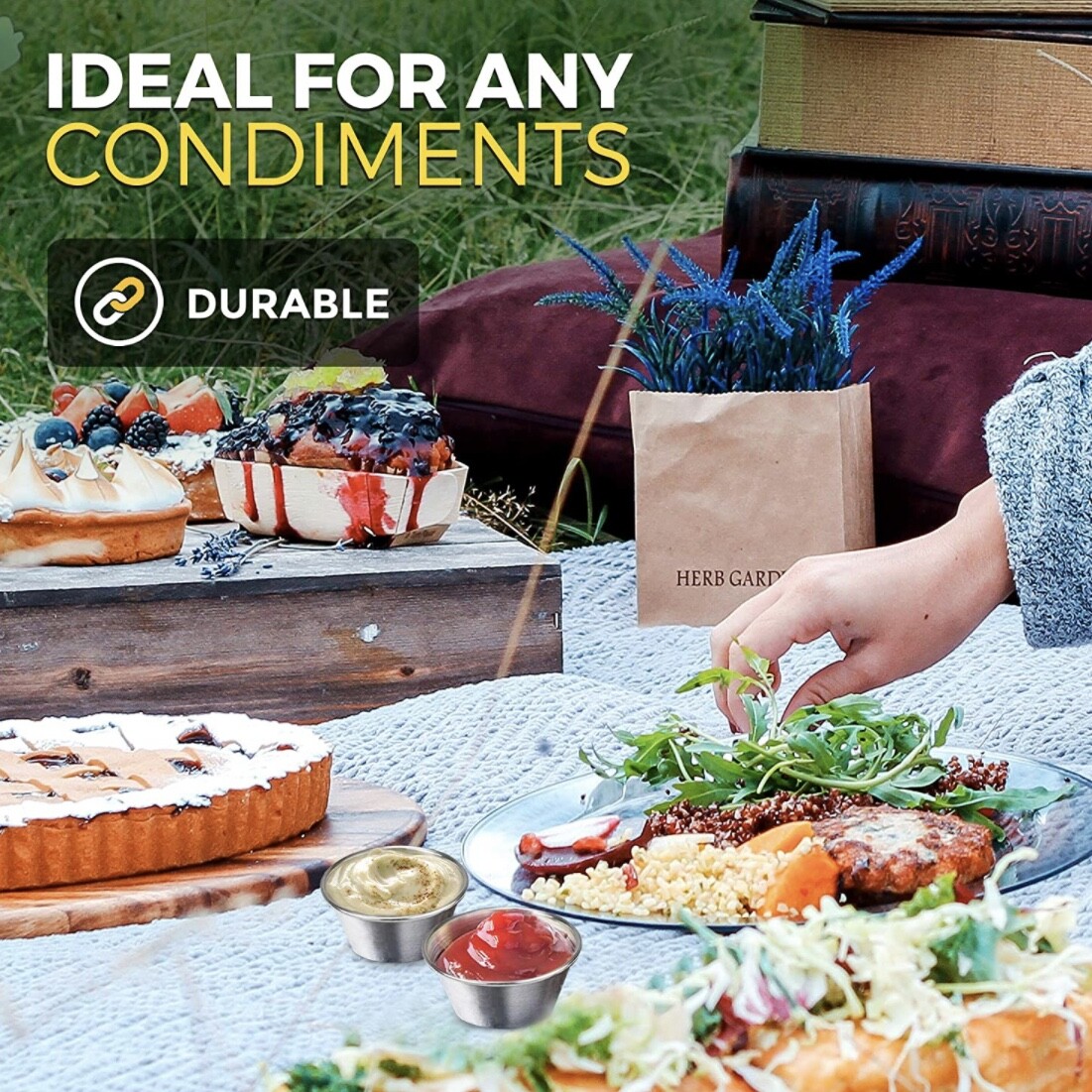 1.5 oz Sauce Cups Stainless Steel Condiment Portion Cup Dipping Sauce Cup