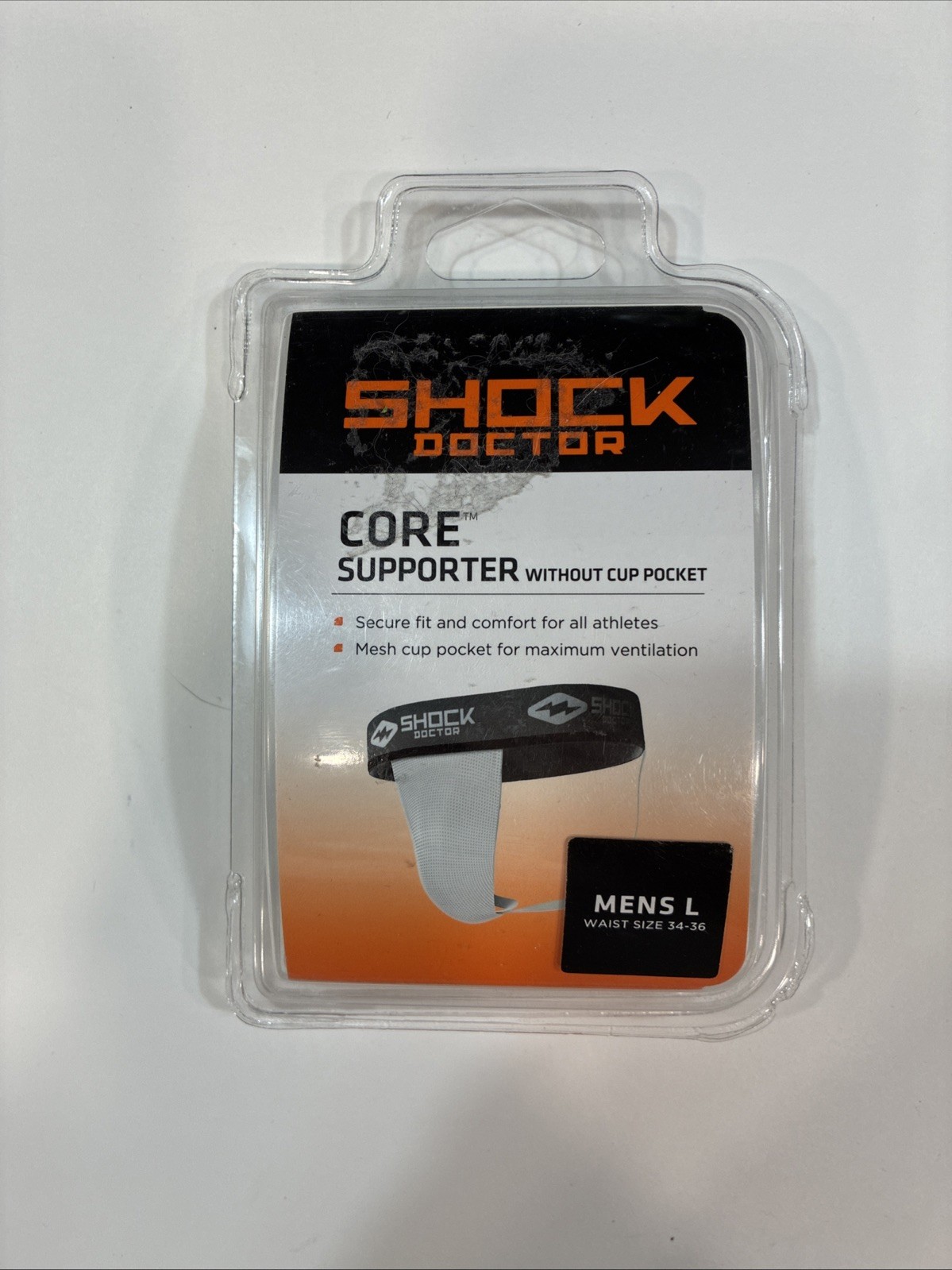 New Shock Doctor Core Athletic Supporter without Cup Pocket - White Large