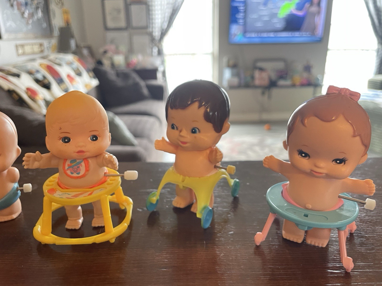 LOT 6 VINTAGE BABY TOMY 1970’s WIND Up TOYS Crawling & WALKING Taiwan WORKING