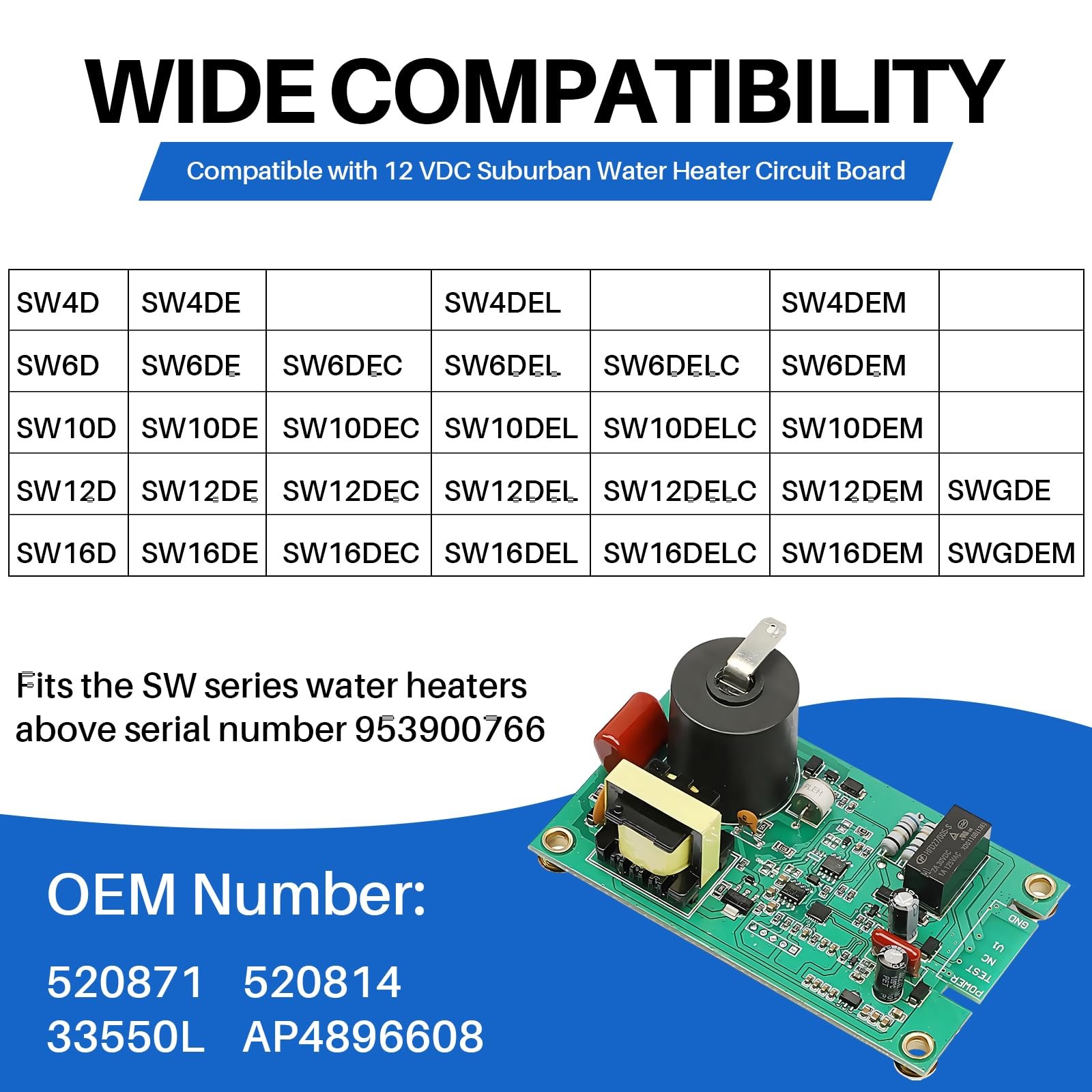 Lrichy 520814 RV Water Heater Ignition Control Module Board 520814