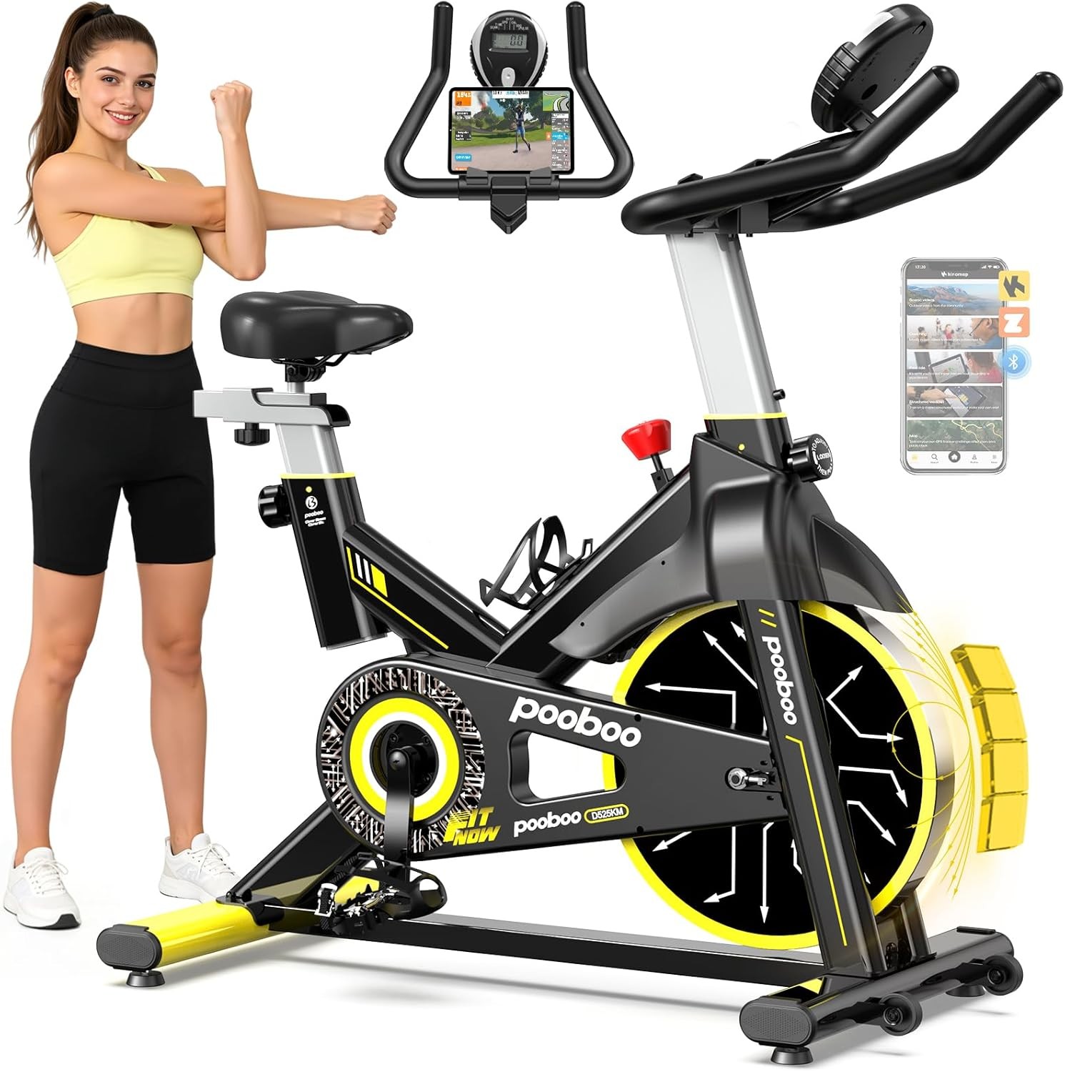 Exercise Bike Adjustable Magnetic Resistance Indoor Cycling Bike Stationary Bike