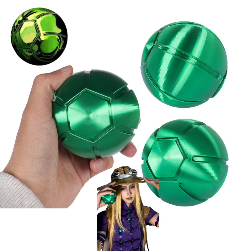 Gyro Zeppeli Cosplay Steel Ball Green Spin Ball Halloween Anime JJBA Accessories