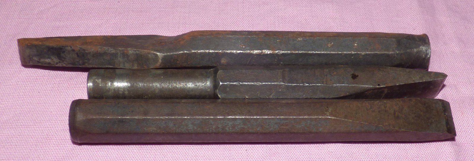 AT&SF Railroad chisel tools lot of 3 used hand tool set