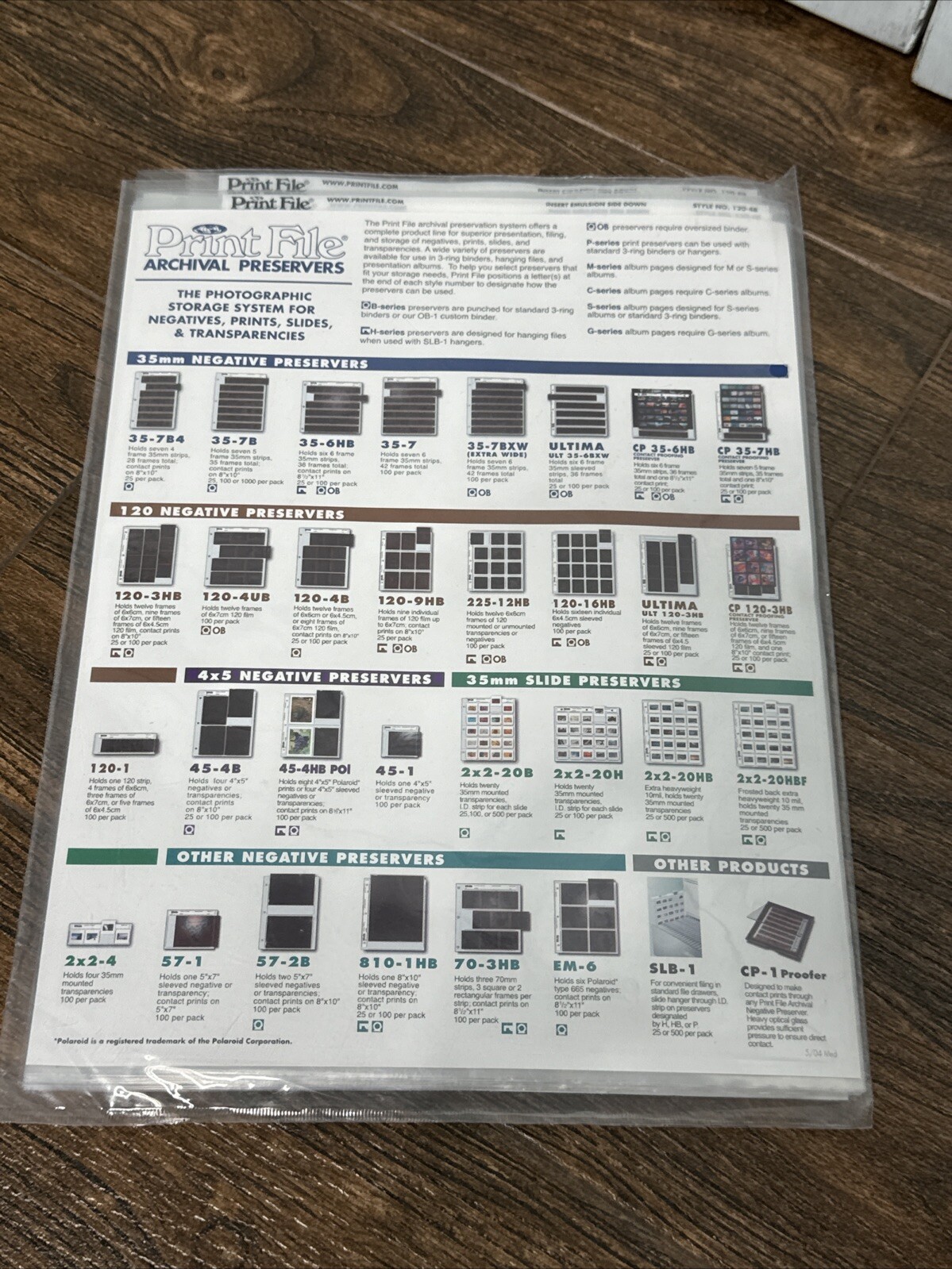 22 Count Print File 120-4B Archival Negative Preservers 4-Strips of 3-Frames