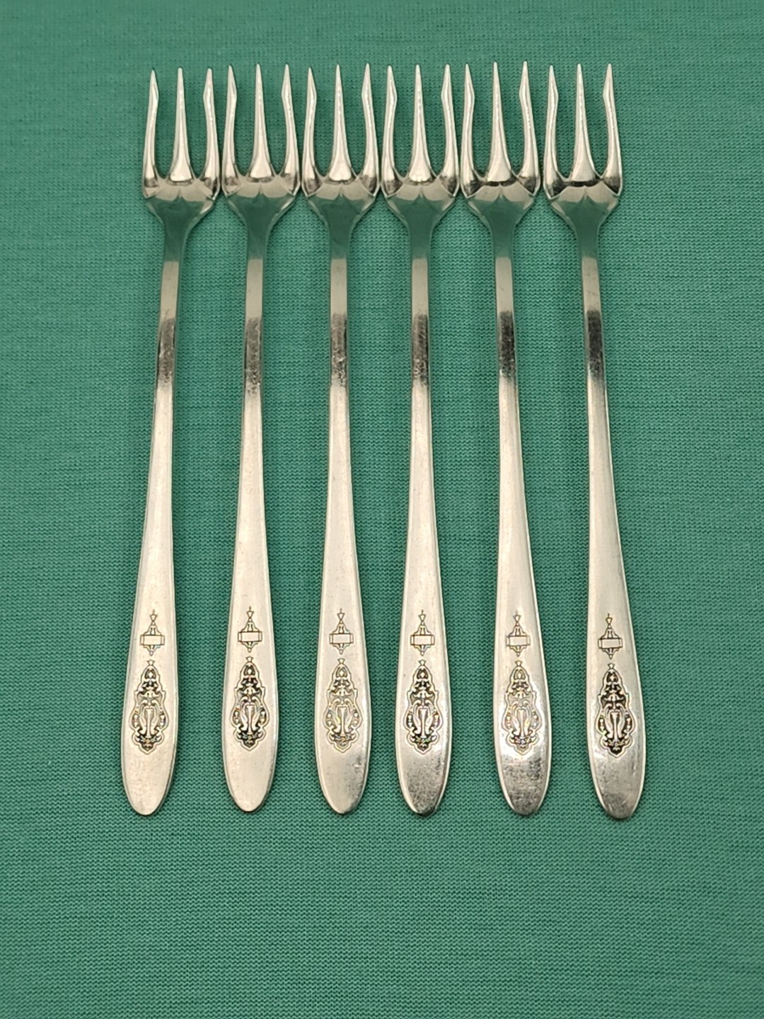 Oneida Community Silverplate BIRD OF PARADISE 6 COCKTAIL FORKS 6" No Monogram