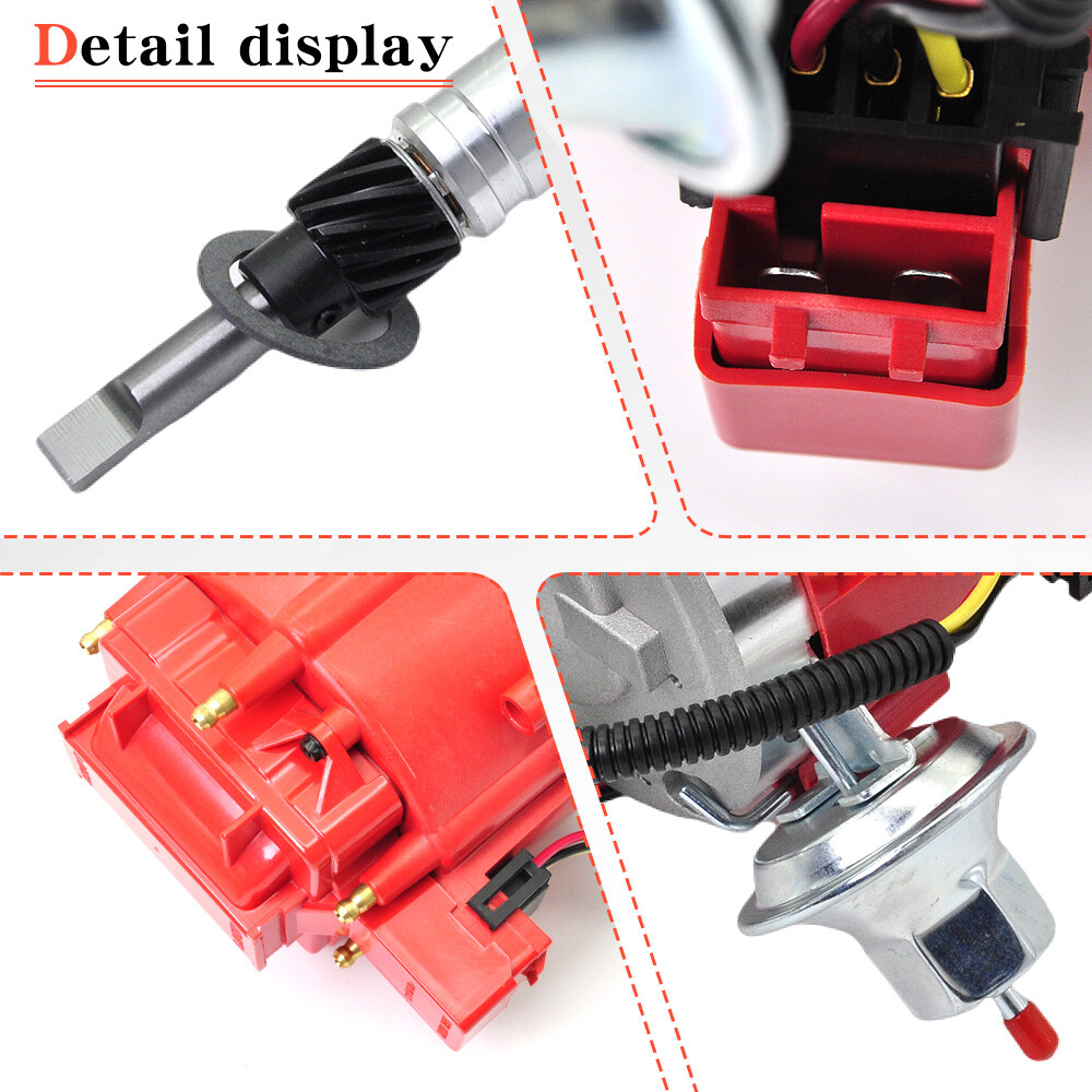 INLINE 6 232 258 4.2L 6 CYL HEI DISTRIBUTOR + RED WIRES USA FOR JEEP CJ5 CJ7 AMC