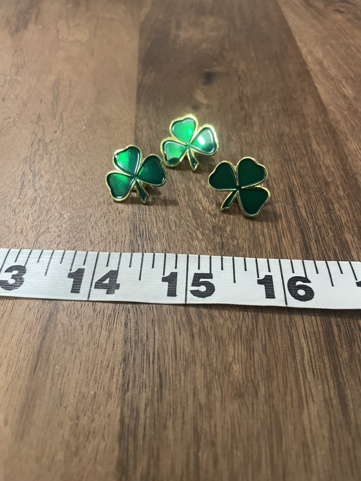 Shamrock Clover Pin Set Three Leaf Green And Gold Pin St Patrick’s Irish Luck