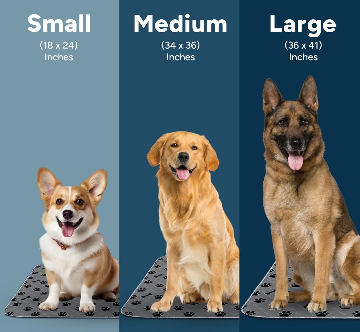 Washable Pee Pads for Dogs, 2 Pack Large 34"x36" Super Absorbent Dog Training...