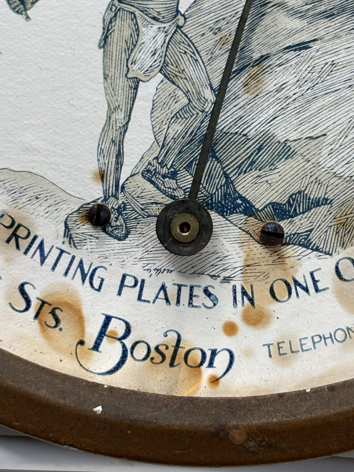 Antique Original RARE American Engraving Thermometer Trade Sign Indian Eagle MA