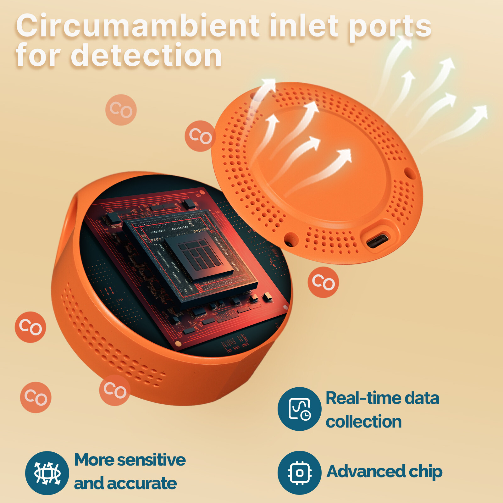 MOES Portable Carbon Monoxide Detector Temp/Humi/CO Sensor Alarm Outdoor/Indoor