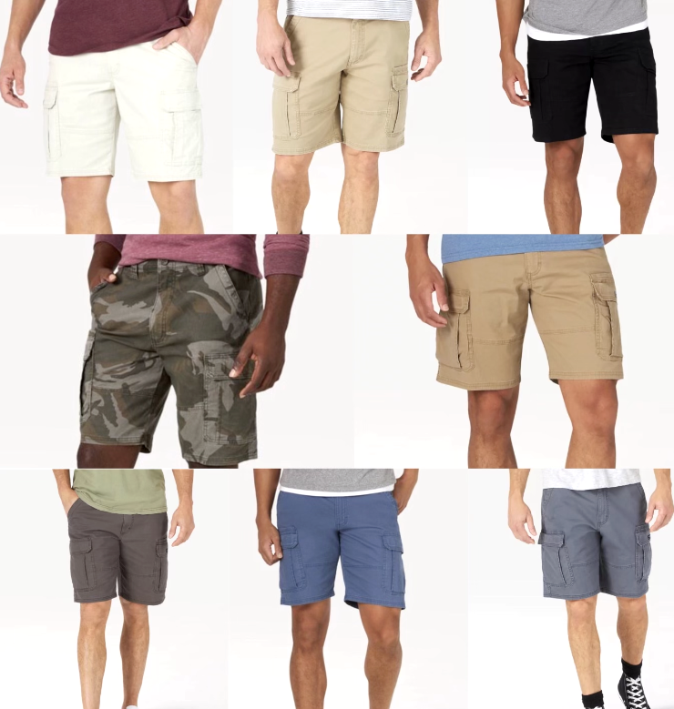 Men's Wrangler Cargo Shorts w Stretch Relaxed Fit CHOOSE SIZE 8 DIFFERENT COLORS