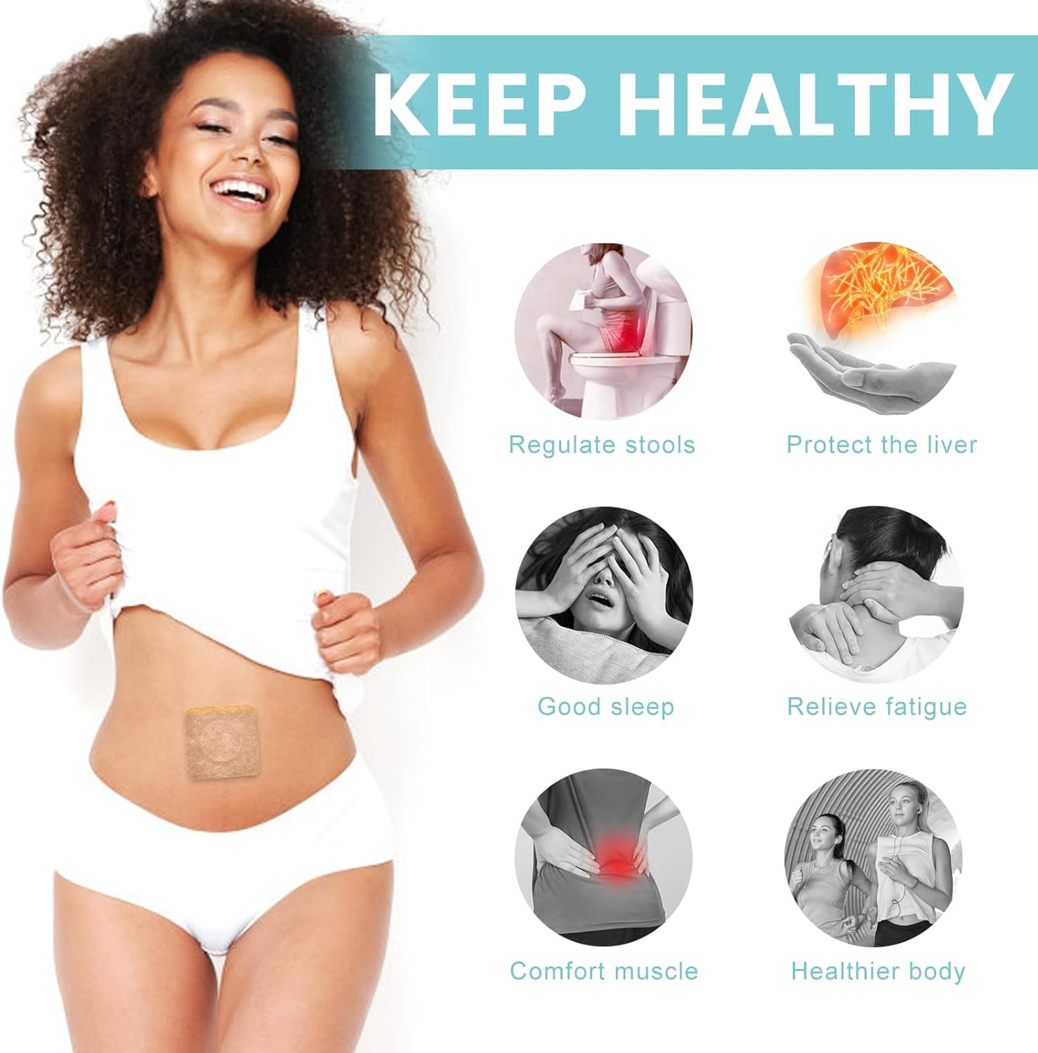 36Pcs Castor Oil Pack Wrap, Organic Cotton Castor Oil Patches for Belly Button,