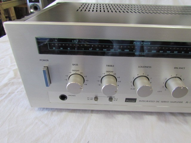 Sansui Integrated DC Servo Amplifier A-7 Silver Face -Tested -Working-VERY CLEAN