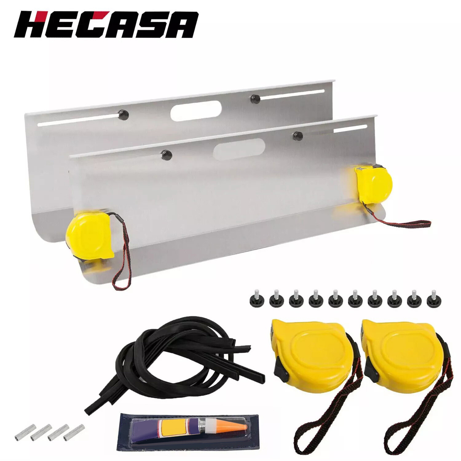 HECASA Wheel Alignment Tool Camber Caster Toe Plates 2 Tape Measures w/Magnets