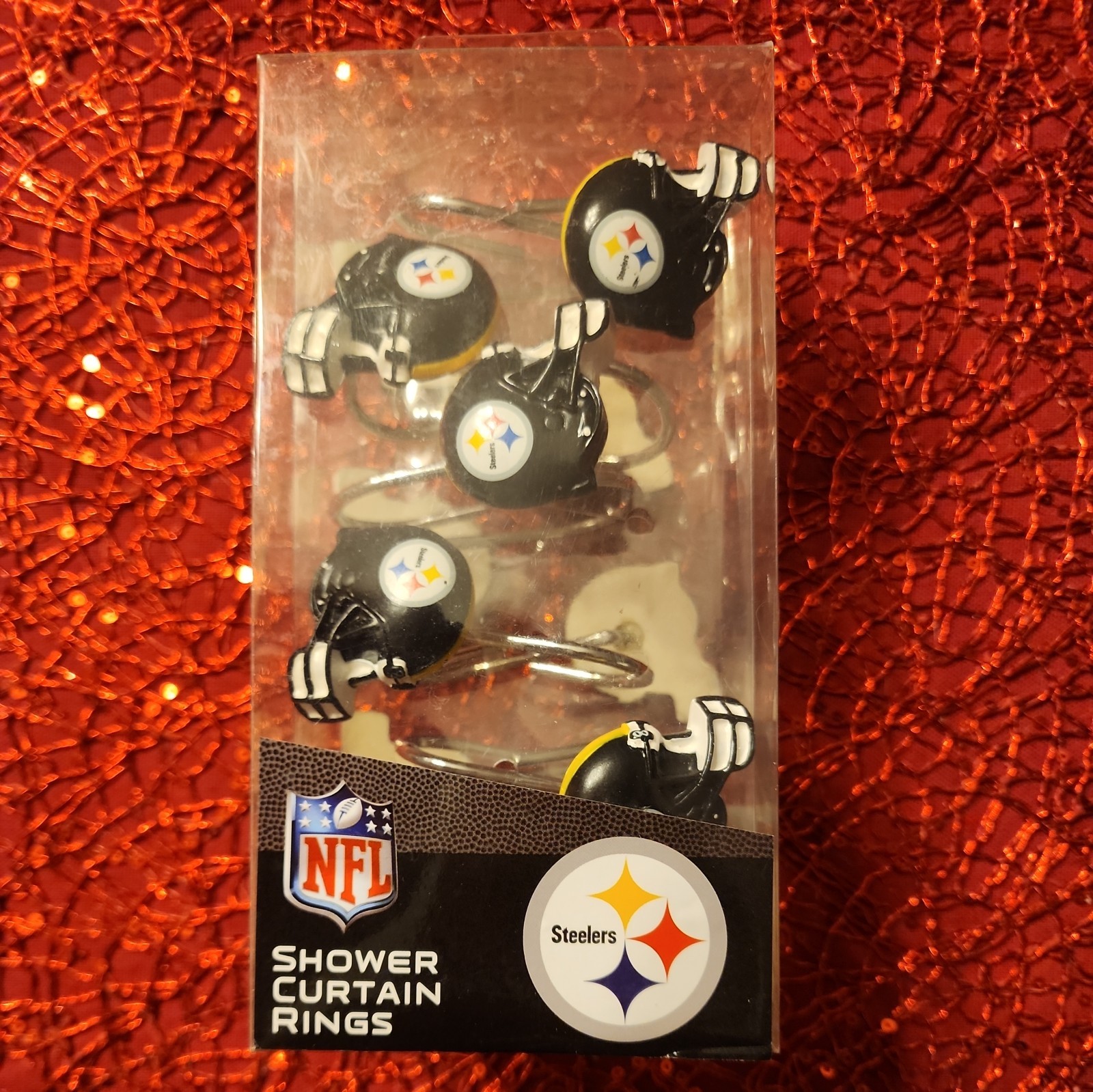 NFL Pittsburgh Steelers Entire Shower Endorsed by NFL* BRAND NEW CURTAIN &HOOKS*