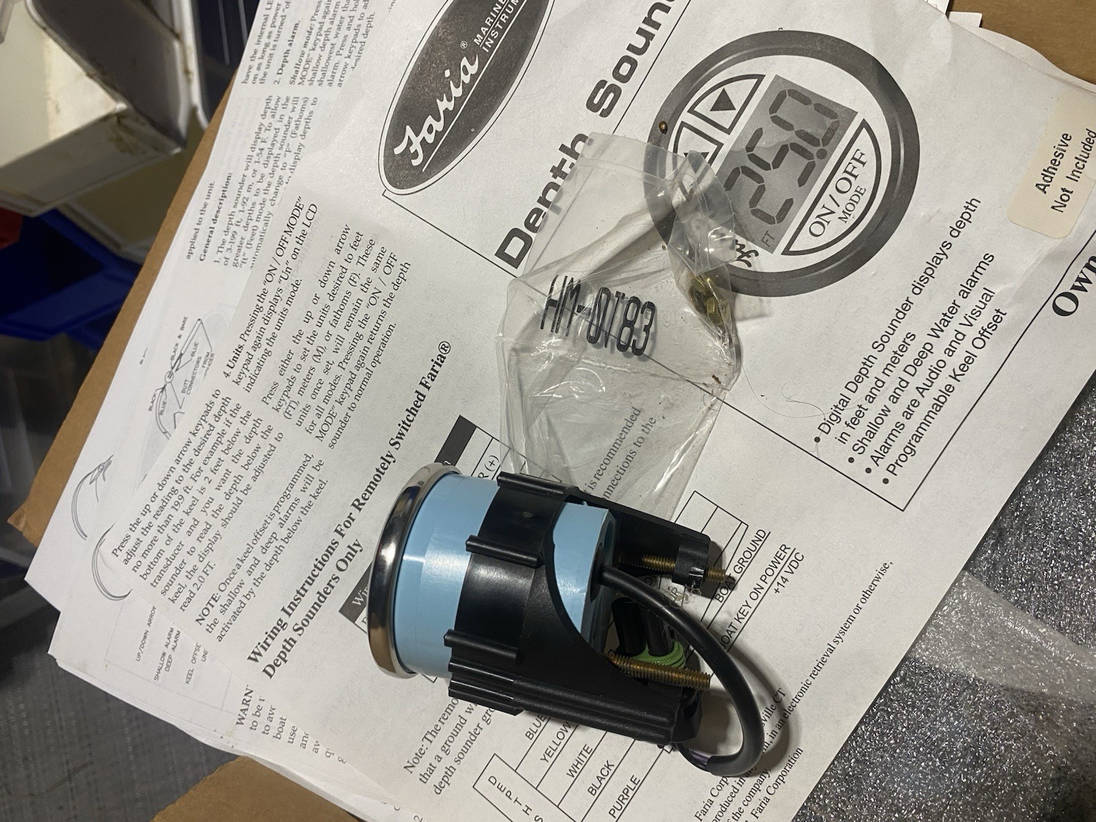 Faria Depth Sounder Black Gauge Ds0111a