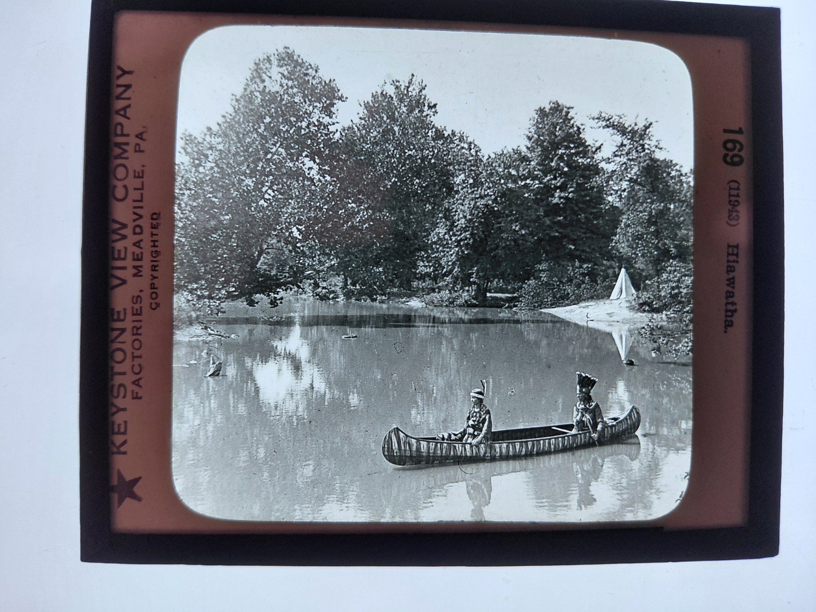 Magic Lantern Glass Slide Photo Keystone P169 Hiawatha
